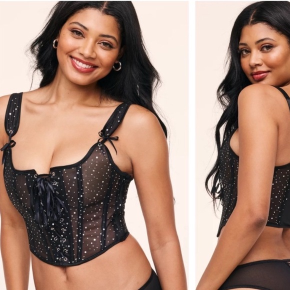 NEW Adore Me sparkly lace up corset top - Picture 1 of 4